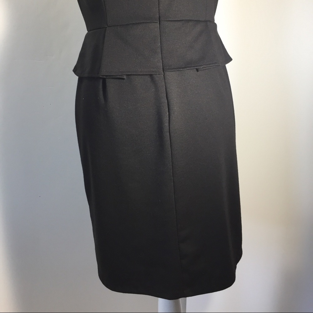 Emma & Michele Cap Sleeve Peplum Black Dress - Picture 5 of 8