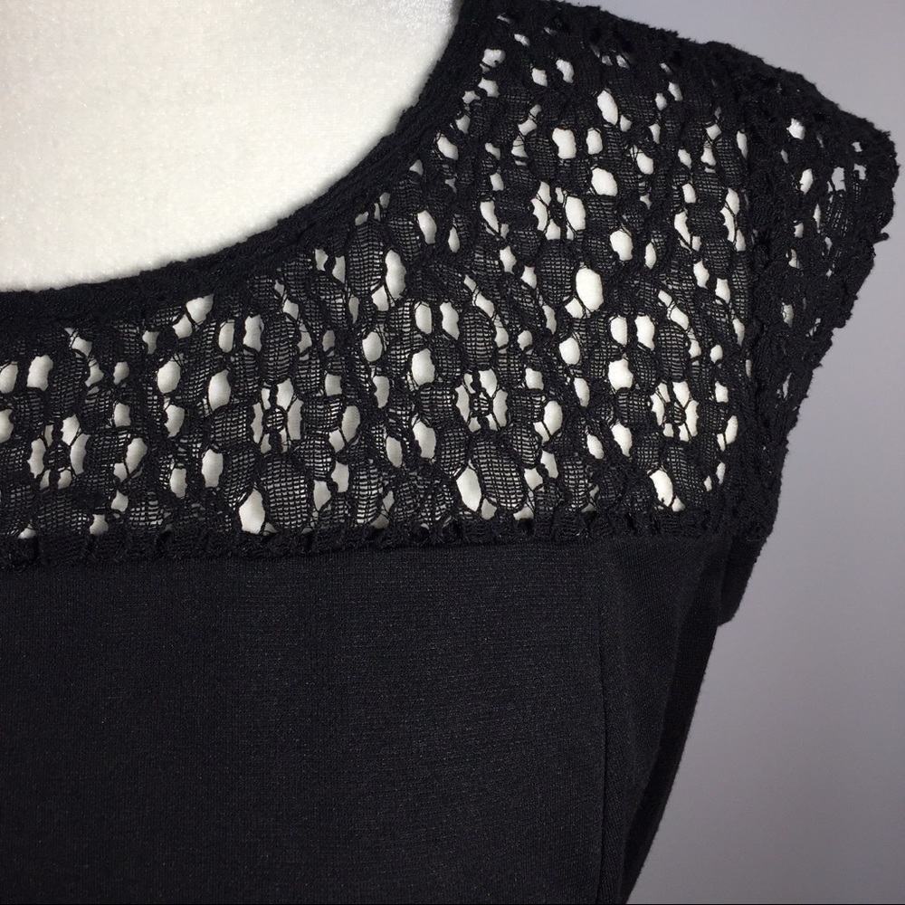 Emma & Michele Cap Sleeve Peplum Black Dress - Picture 6 of 8