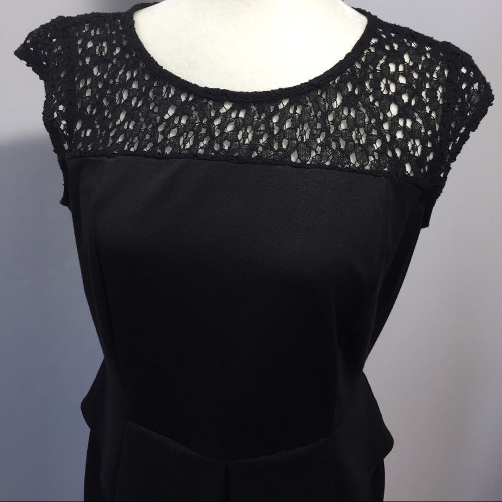 Emma & Michele Cap Sleeve Peplum Black Dress - Picture 7 of 8