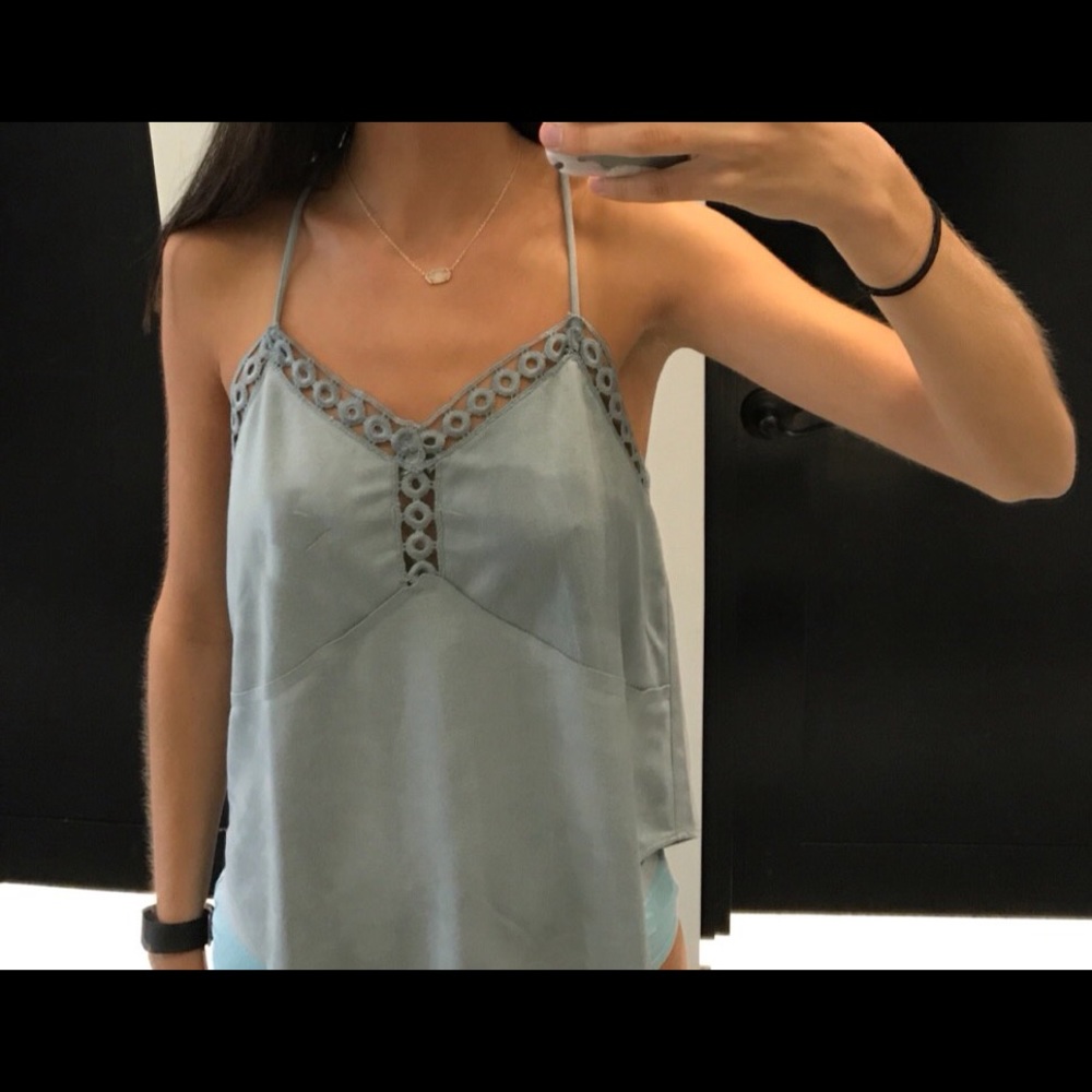 Fabrik suede blue tank