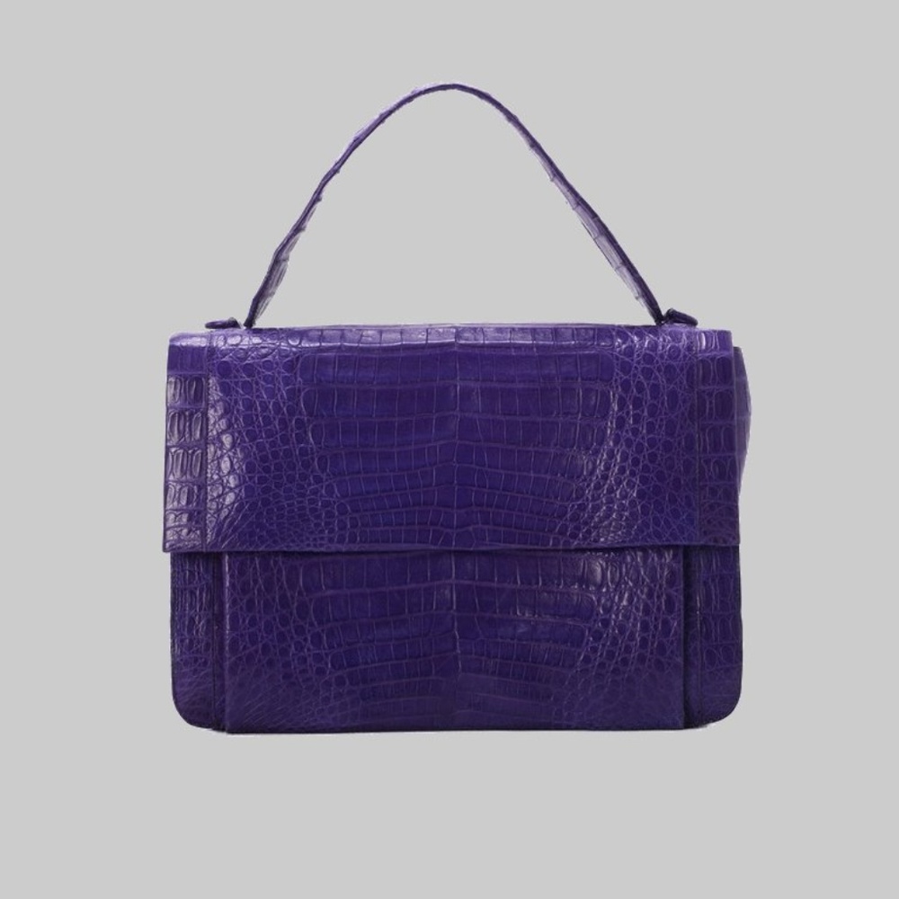NANCY GONZALEZ Crocodile Flap Top Handle Bag