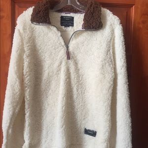 Half zipper pullover fleece sherpa hoodie