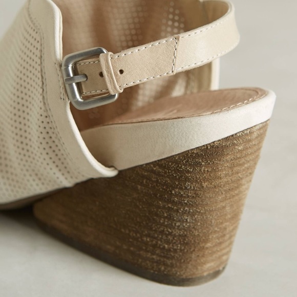 Cream Perforated Wedge Sandal - Picture 5 of 5