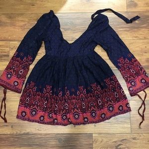 Brand new pink and blue cute fall dress