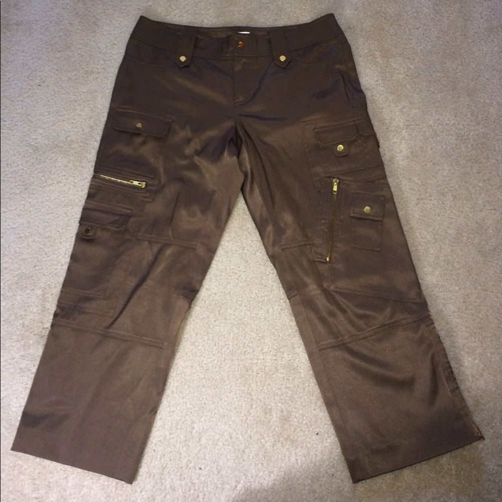 Cache Brown Shiny Cargo Pants - image 2