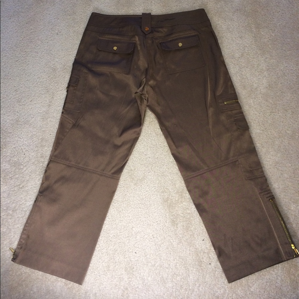 Cache Brown Shiny Cargo Pants - image 3