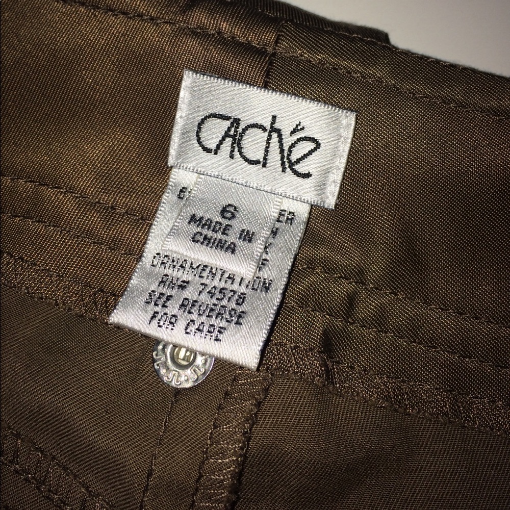 Cache Brown Shiny Cargo Pants - image 6