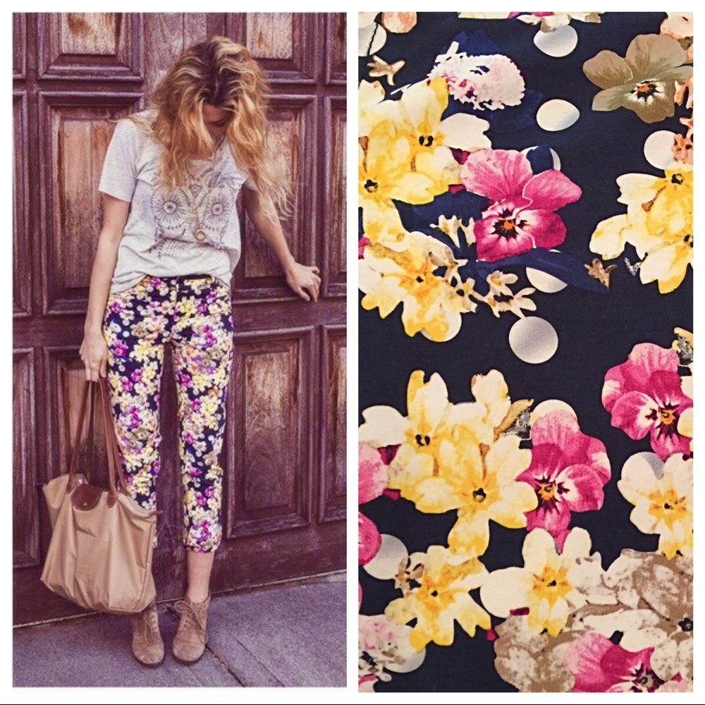 Anthropologie Cartonnier Charlie Floral Trousers