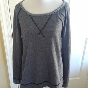Three Dots Black White Striped Top Three Dots Black White Striped Top