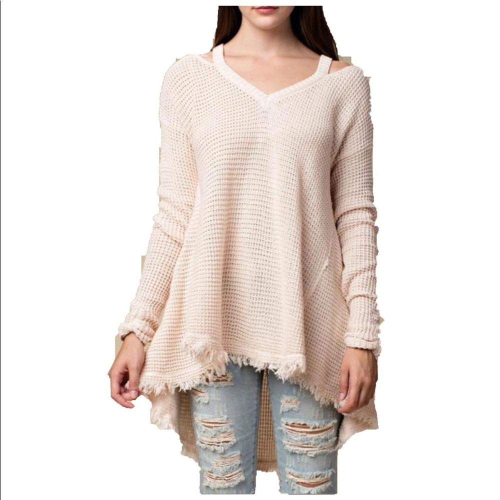 COLD SHOULDER SWEATER