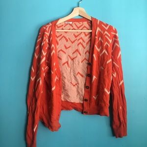 Quirky Orange Cardigan Size M