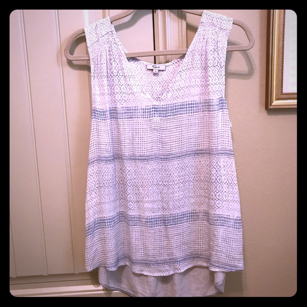 Rails white patterned sleeveless blouse