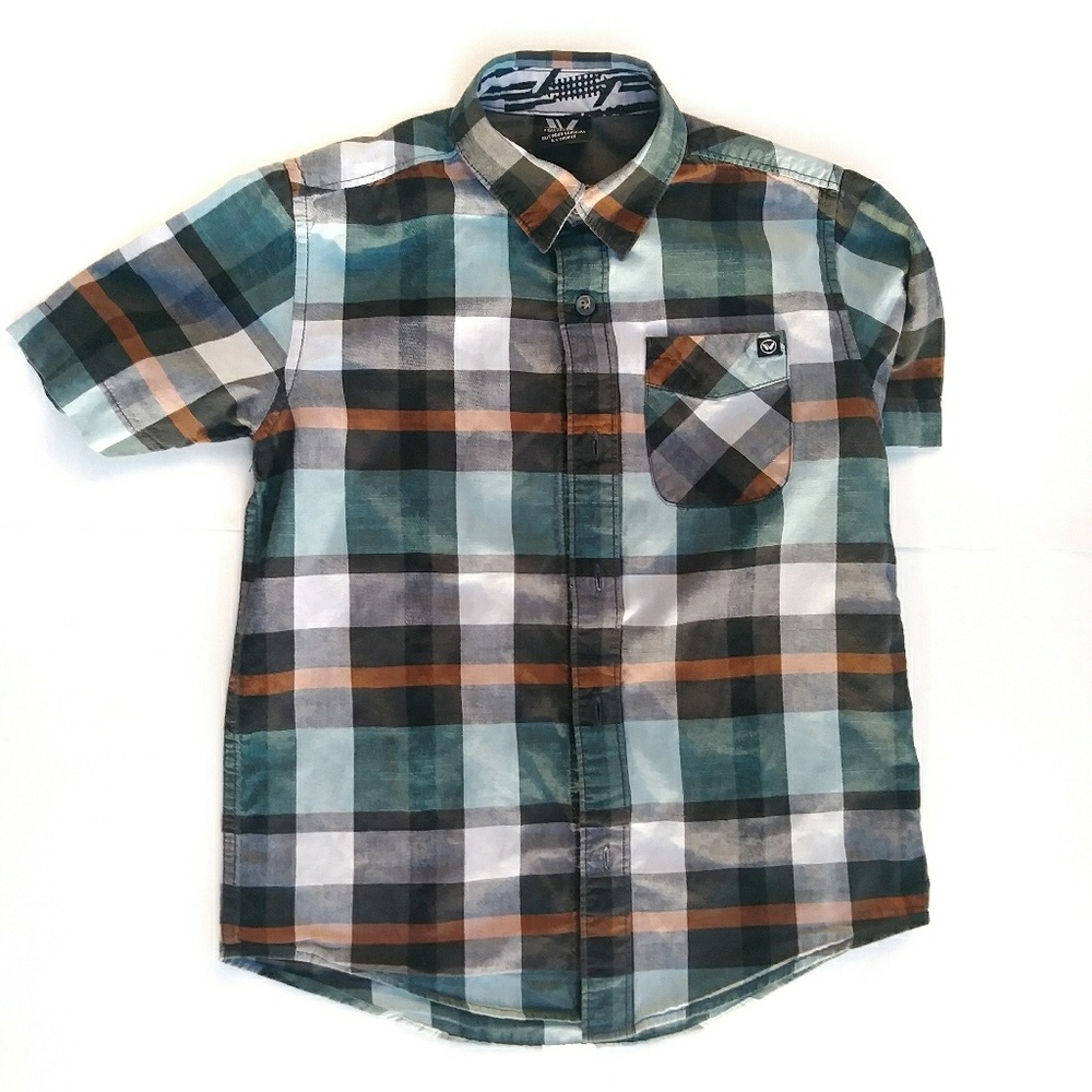 👦SHAUN WHITE Plaid Short Sleeve Button 👕