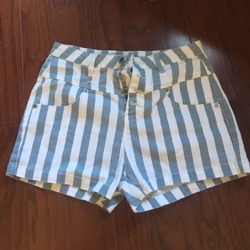 Striped high waisted shorts