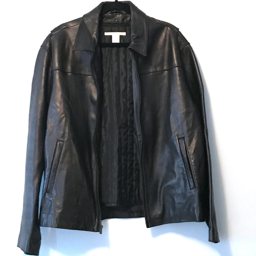 Perry Ellis Black Leather Jacket