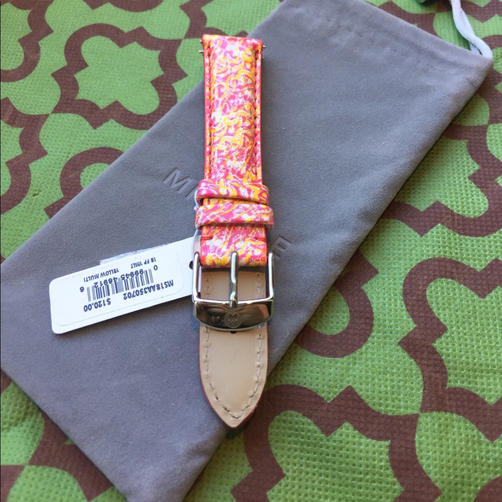 Michele leather watch strap band 18 mm new