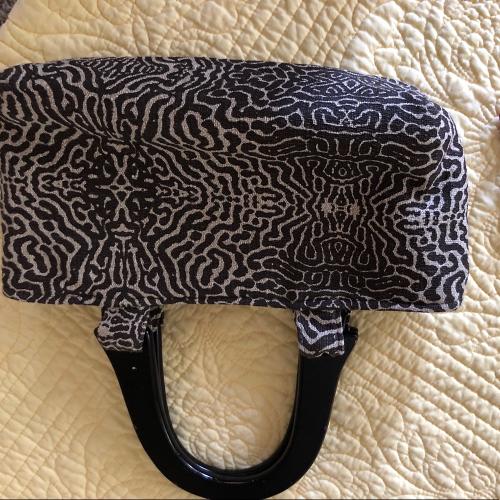 Purse with wood handles