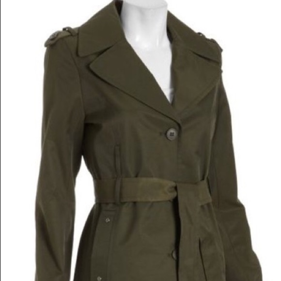 Dkny Jackets & Blazers - DKNY - Olive Green Single-Breasted Trench