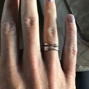 Matching arrow adjustable ring/silver necklace