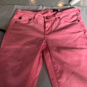 Ag neon pink cigarette jeans !