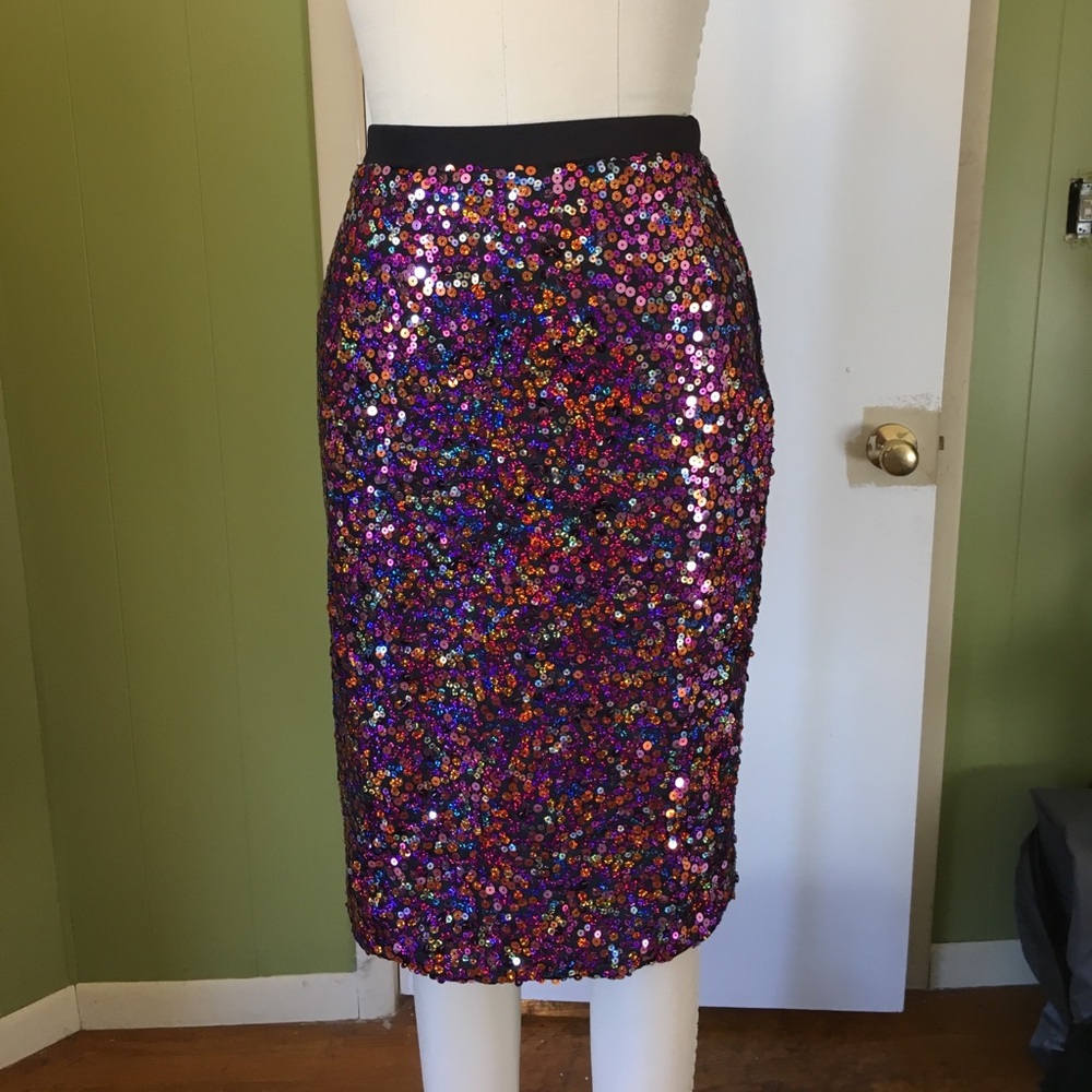 Stretch sequin skirt