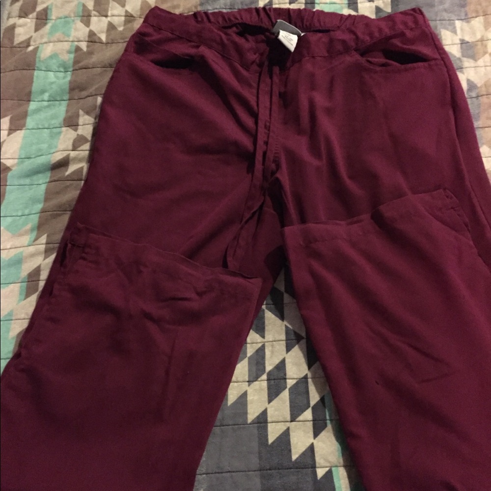 Grey’s Anatomy scrub pants, wine color