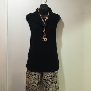 Banana Republic black tunic sleeveless sweater