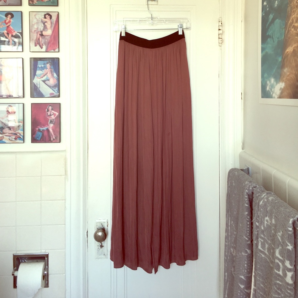 Mauve Silk Maxi with Front Slit
