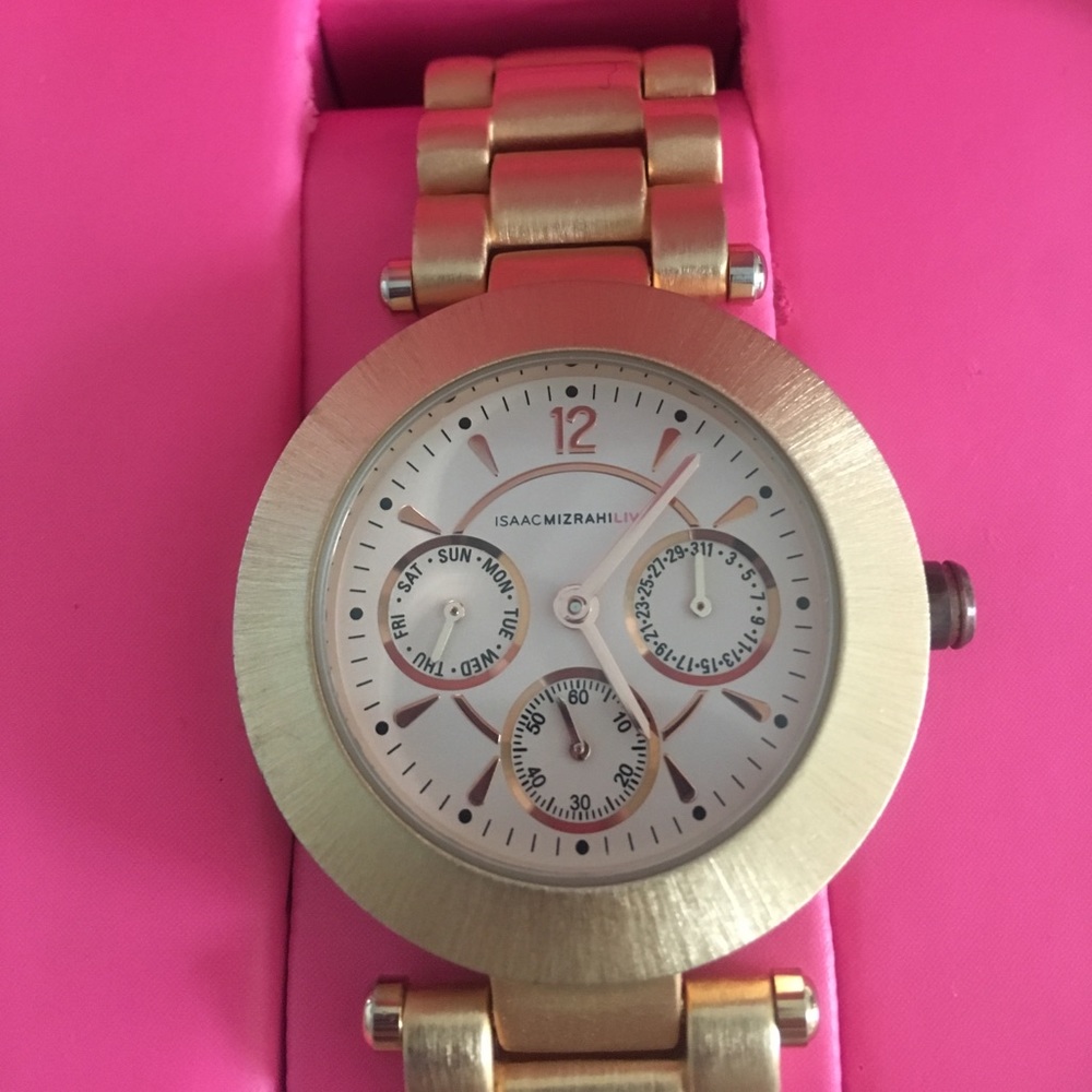 Issac Mizrahi Live rose-gold watch