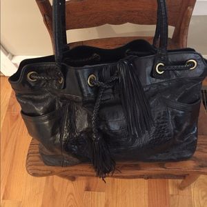 Worn Black Leather purse