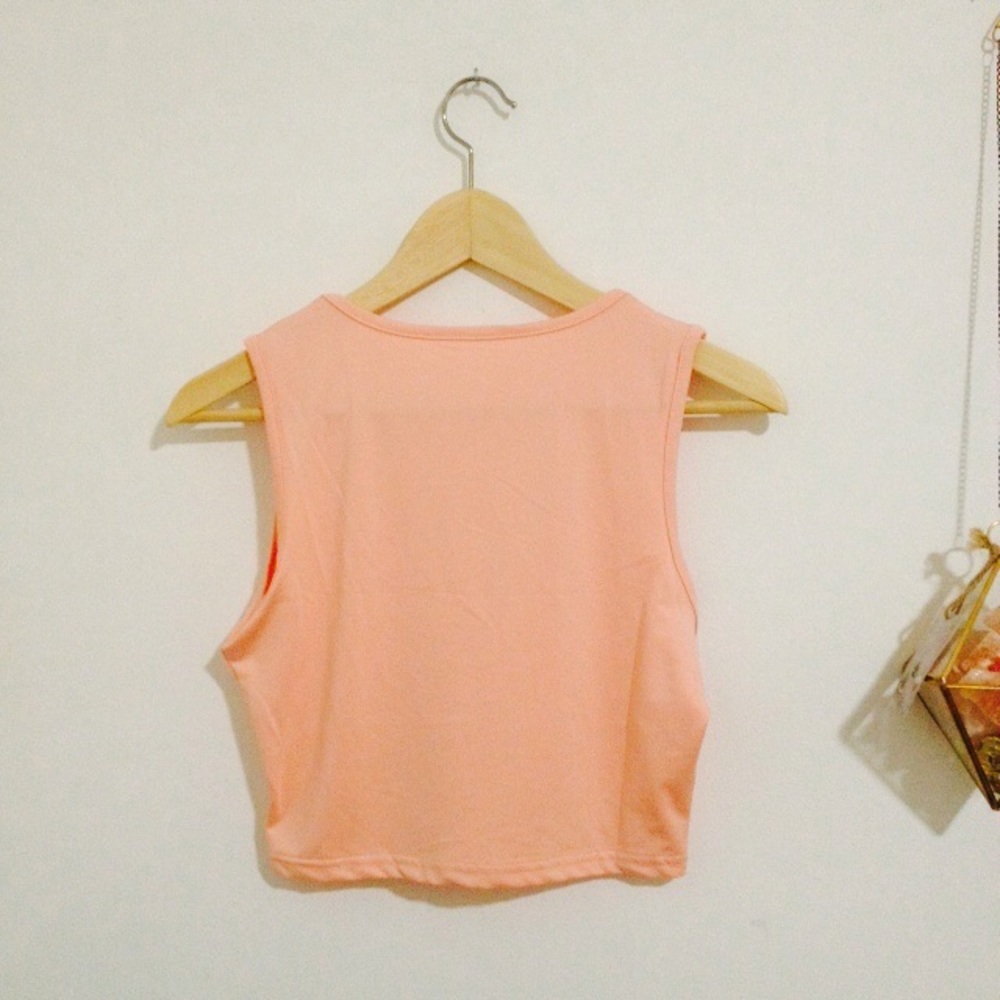 Coral criss-cross crop top