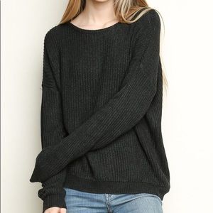 Brandy Melville cozy dark grey wool sweater!