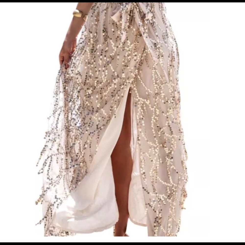 NWOT Sequin long skirt w/ split