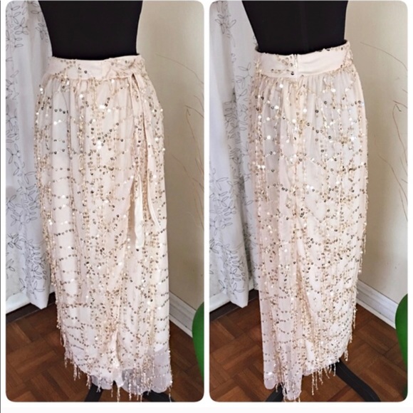 NWOT Sequin long skirt w/ split - Picture 2 of 4