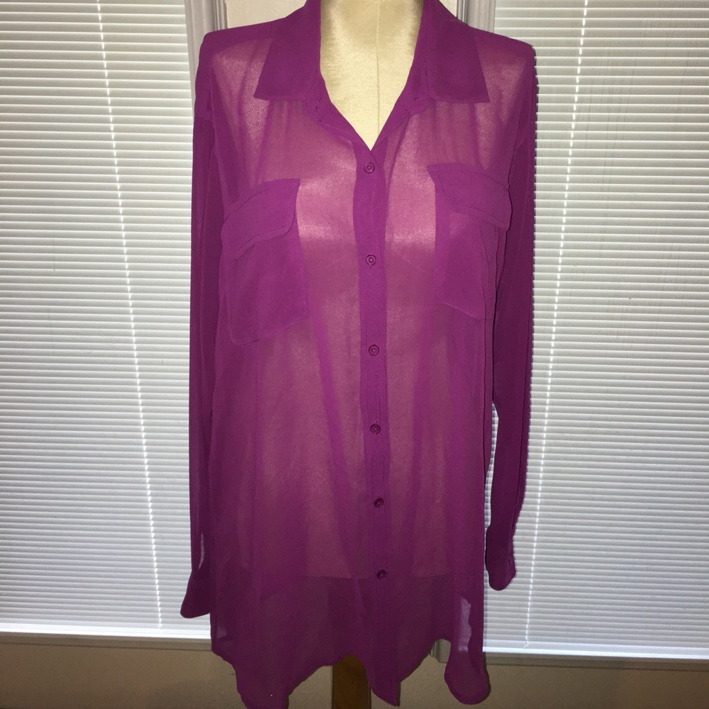 🛍SALE🛍 Magenta sheer cAbi top