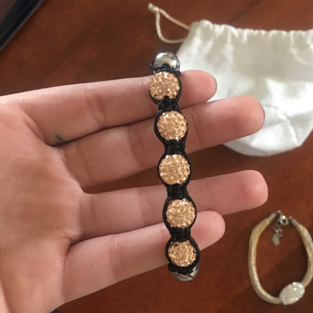 Beautiful rose-gold shamballa adjustable bracelet