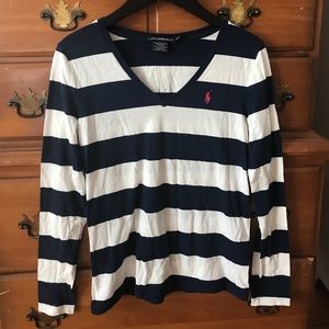 Ralph Lauren Sport navy striped long sleeve