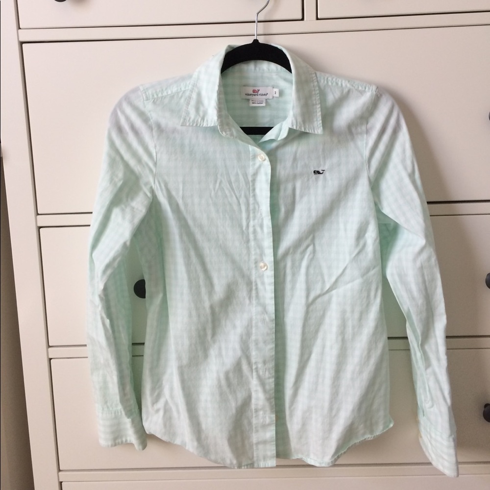 Vineyard Vines mint blouse size 2