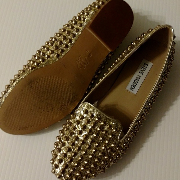 Gold Spikey Flats - Picture 2 of 2