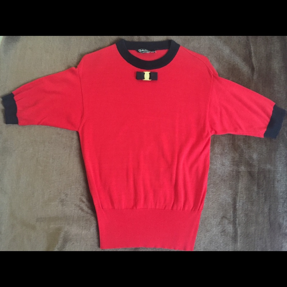 Authentic SALVATORE FERRAGAMO Bow Sweater. Size S