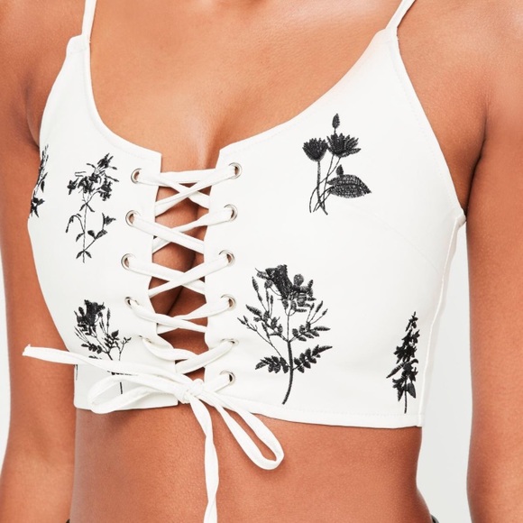 Missguided Tops - Faux Leather Top Bralet Missguided