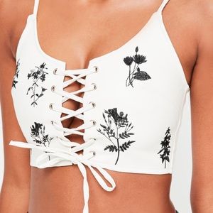 Faux Leather Top Bralet Missguided