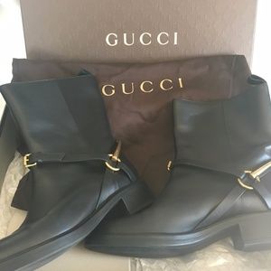 Gucci. Motorcycle Horsebit Boot, Nero EU39