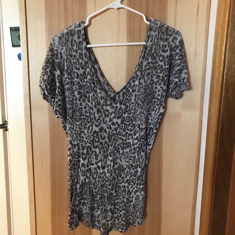 Grey Leopard Top