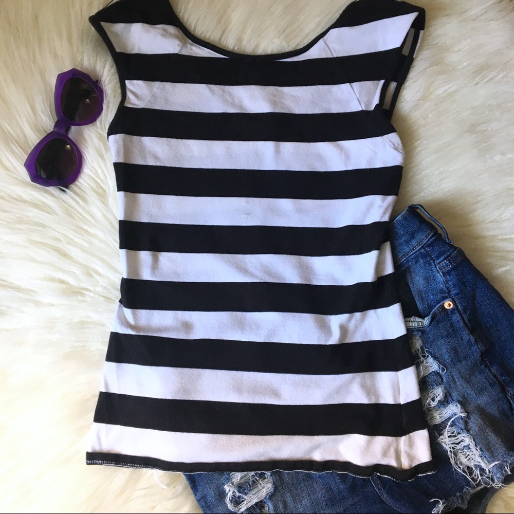 Express Striped Cap Sleeve Top