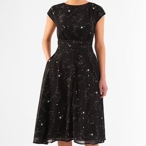 Black Moon & Star Print Eshakti Dress