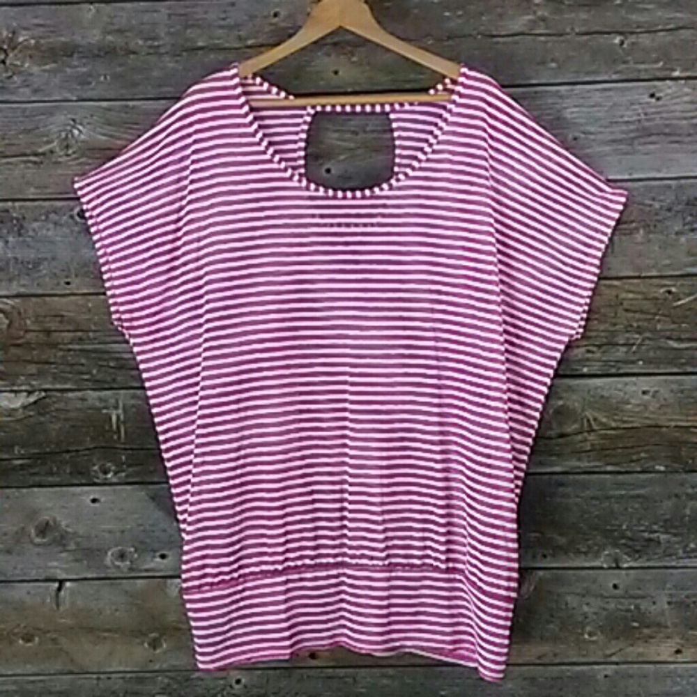 Lane Bryant 22/24 short sleeve striped shirt