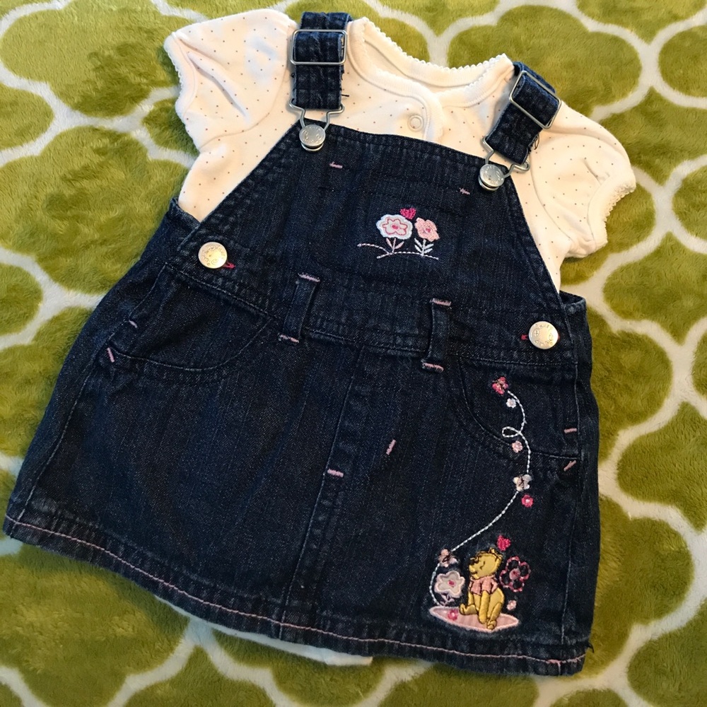 Disney Baby Overalls Skirt Outfit size 0-3 months