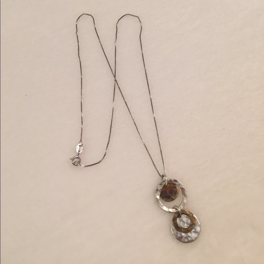 ☀️️Sterling Silver Hammered Disc Necklace