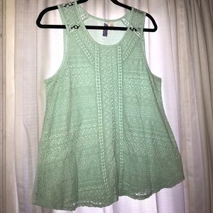 Teal Crochet Tank Top